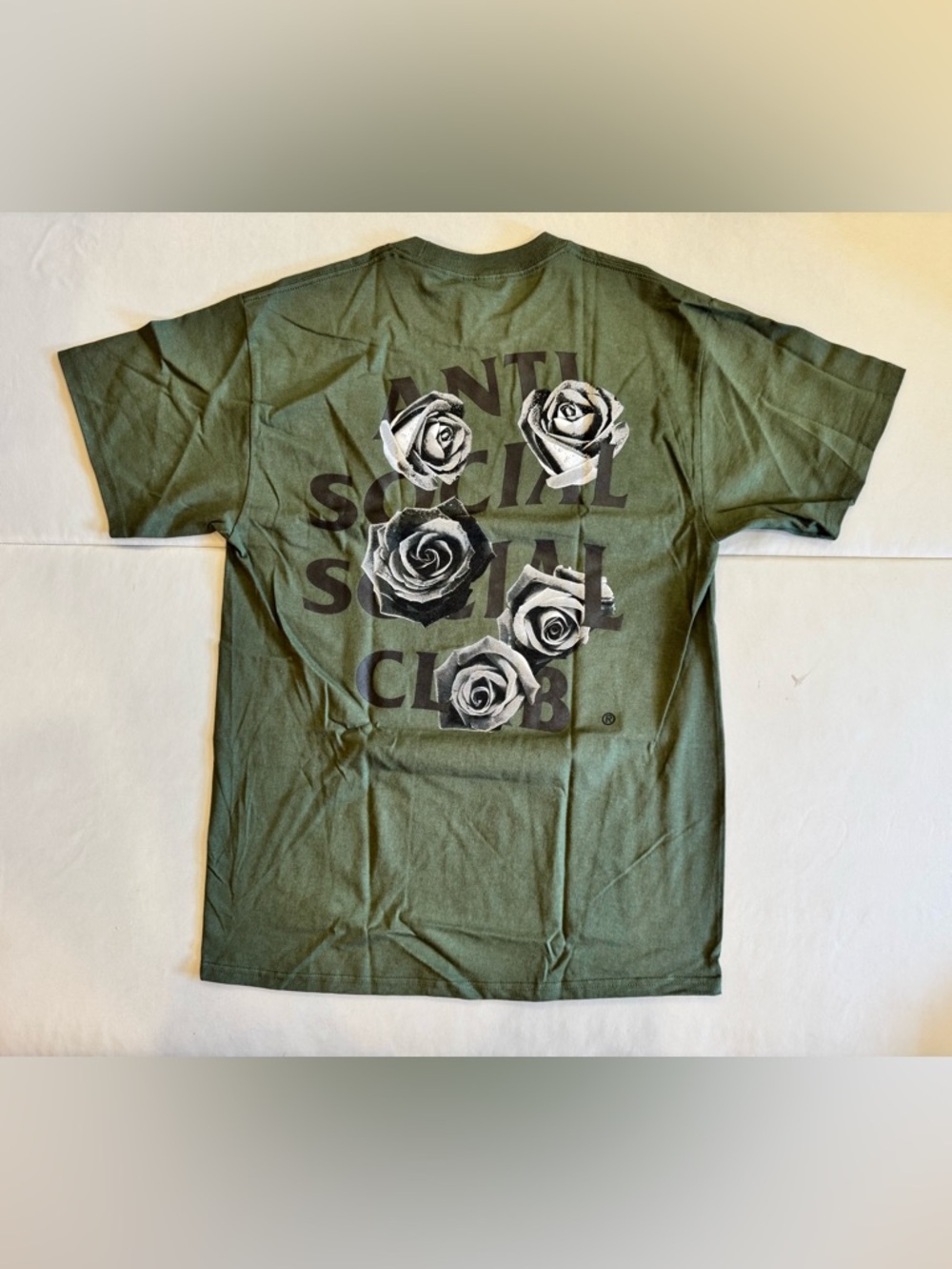 Anti Social Social Club Bat Emoji Tee in “Olive”